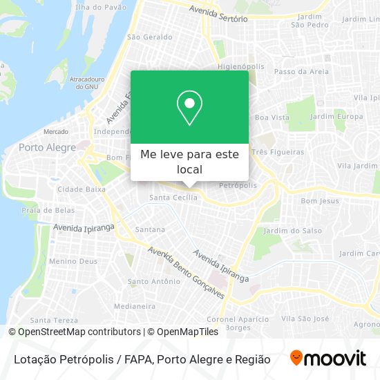 Lotação Petrópolis / FAPA mapa