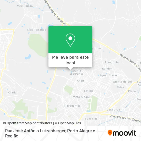 Rua José Antônio Lutzenberger mapa