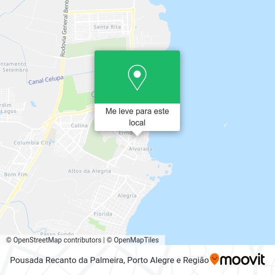 Pousada Recanto da Palmeira mapa