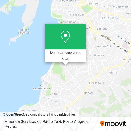 America Servicos de Rádio Taxi mapa