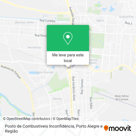 Posto de Combustiveis Inconfidência mapa