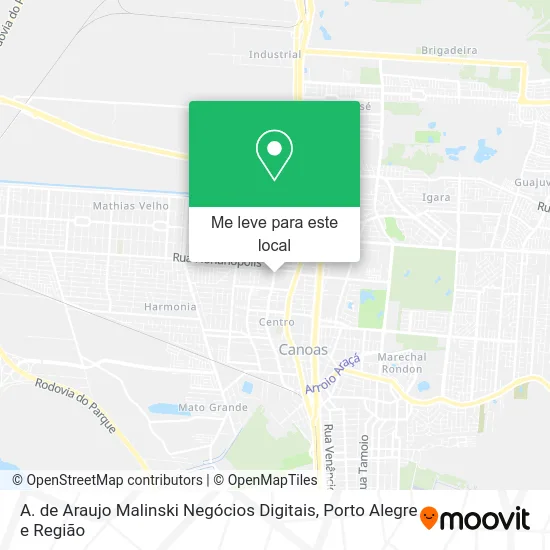 A. de Araujo Malinski Negócios Digitais mapa