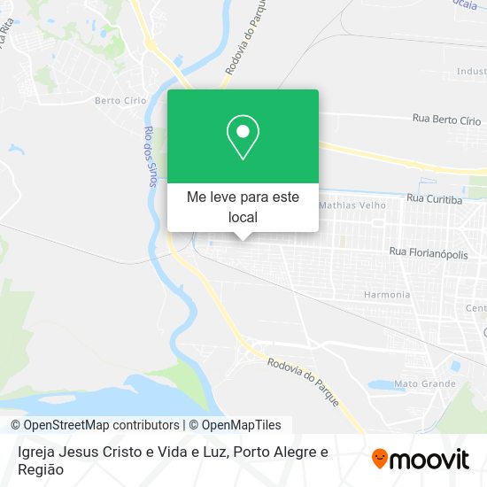 Igreja Jesus Cristo e Vida e Luz mapa
