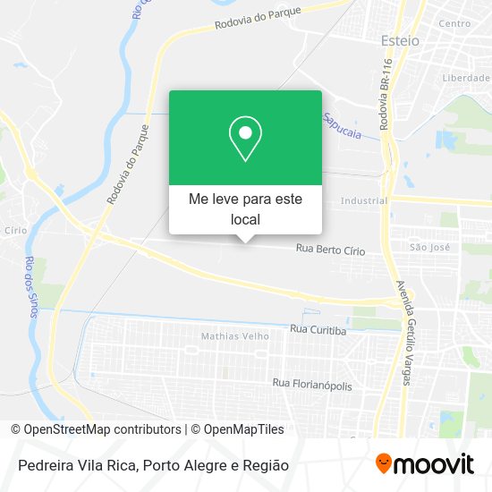 Pedreira Vila Rica mapa