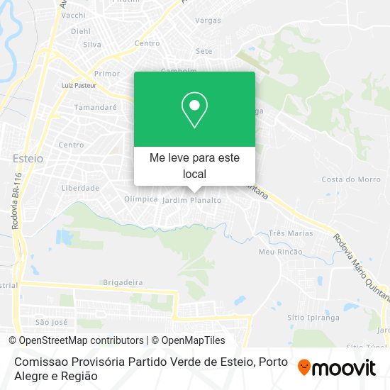 Comissao Provisória Partido Verde de Esteio mapa