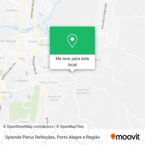 Splenda Parus Refeições mapa