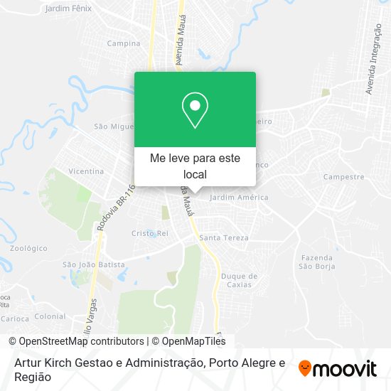 Artur Kirch Gestao e Administração mapa