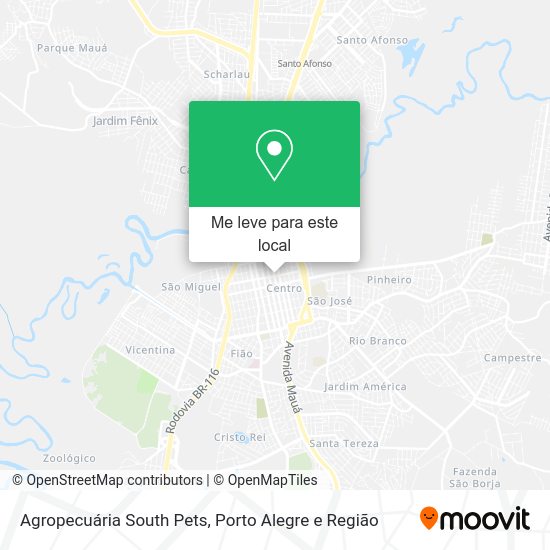 Agropecuária South Pets mapa