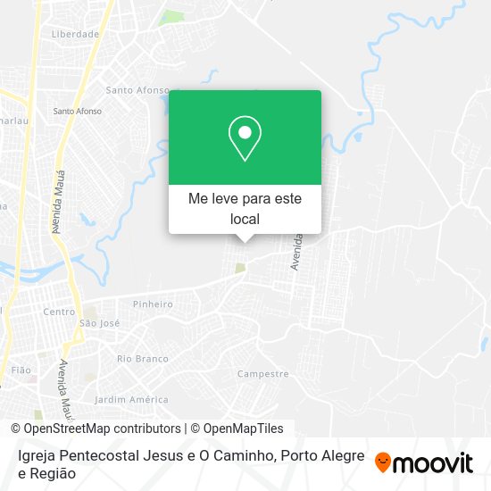 Igreja Pentecostal Jesus e O Caminho mapa