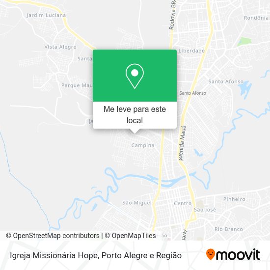 Igreja Missionária Hope mapa