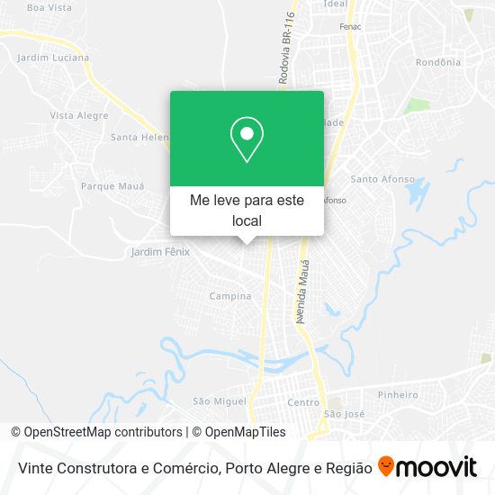 Vinte Construtora e Comércio mapa