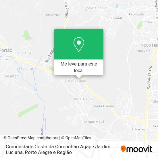 Comunidade Crista da Comunhão Agape Jardim Luciana mapa