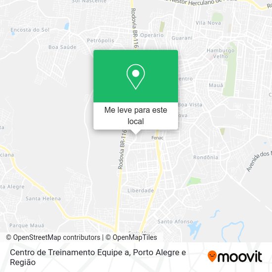 Centro de Treinamento Equipe a mapa