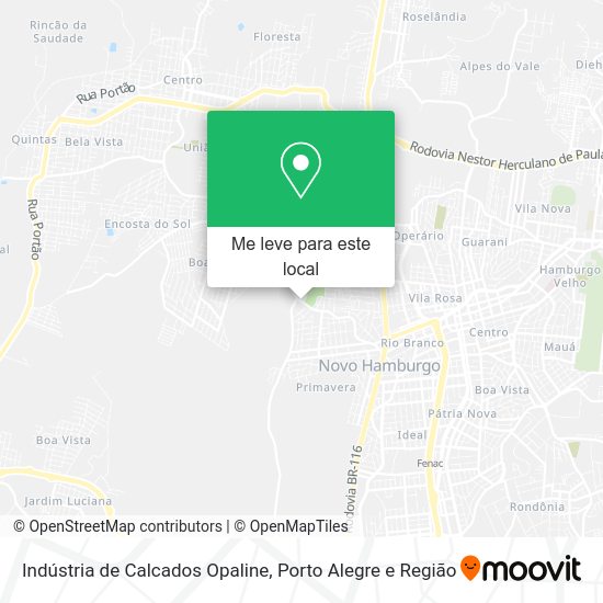 Indústria de Calcados Opaline mapa