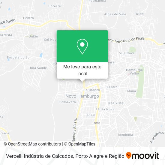 Vercelli Indústria de Calcados mapa