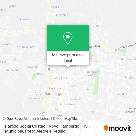 Partido Social Cristão - Novo Hamburgo - RS - Municipal mapa