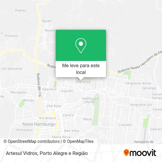 Artesul Vidros mapa