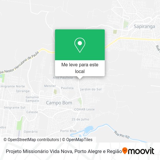 Projeto Missionário Vida Nova mapa