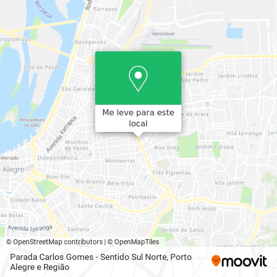 Parada Carlos Gomes - Sentido Sul Norte mapa