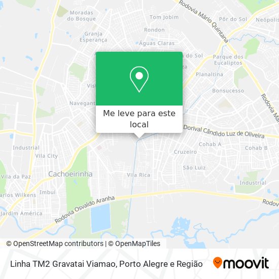 Linha TM2 Gravatai Viamao mapa