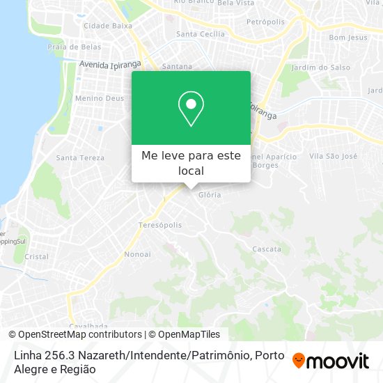 Linha 256.3 Nazareth / Intendente / Patrimônio mapa