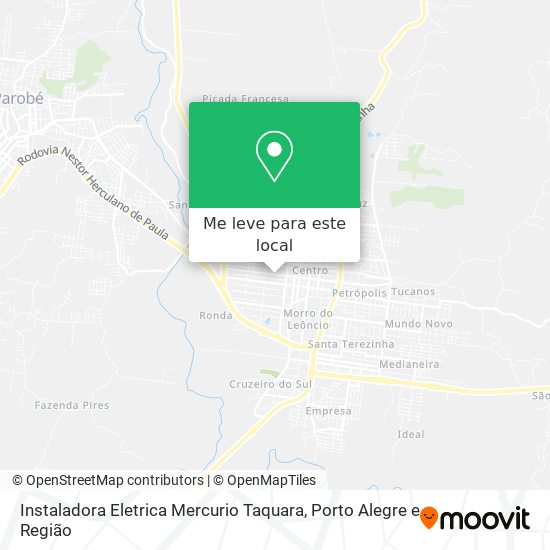 Instaladora Eletrica Mercurio Taquara mapa