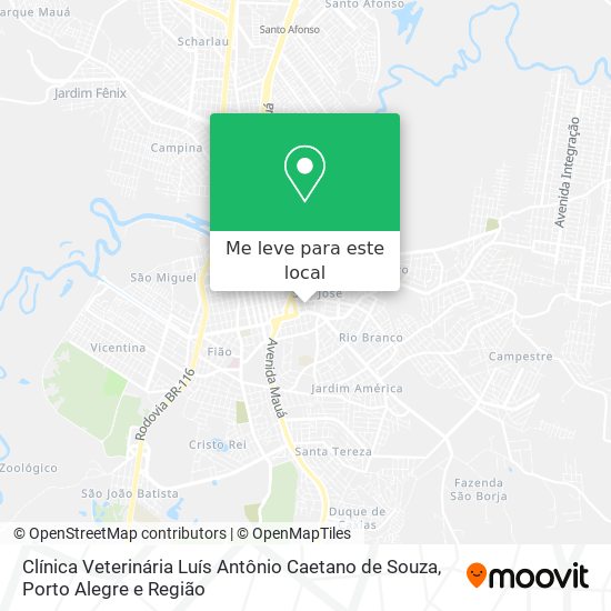 Clínica Veterinária Luís Antônio Caetano de Souza mapa