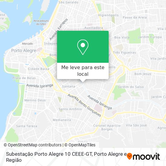Subestação Porto Alegre 10 CEEE-GT mapa