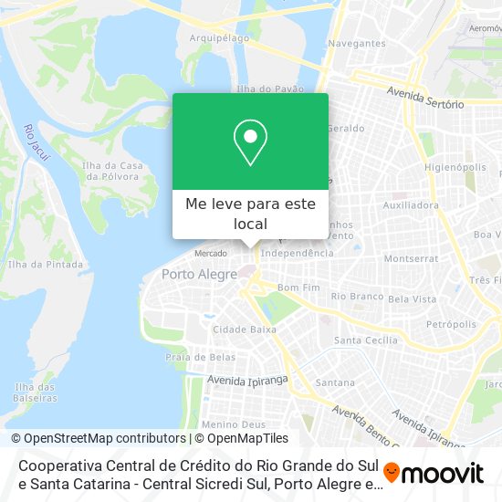 Cooperativa Central de Crédito do Rio Grande do Sul e Santa Catarina - Central Sicredi Sul mapa