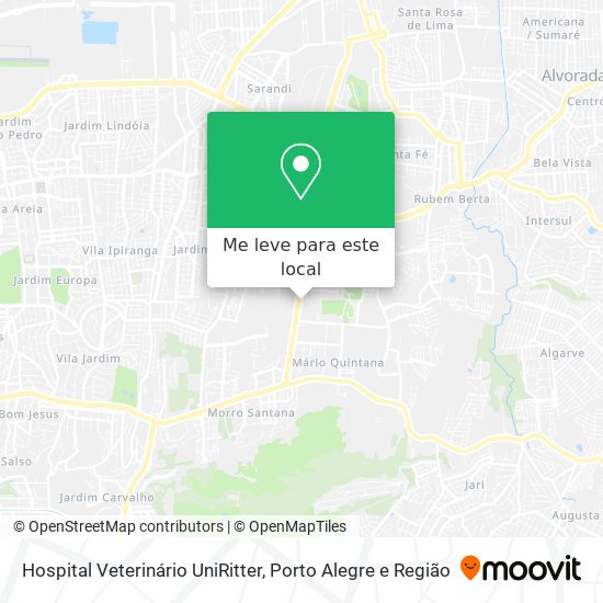 Hospital Veterinário UniRitter mapa