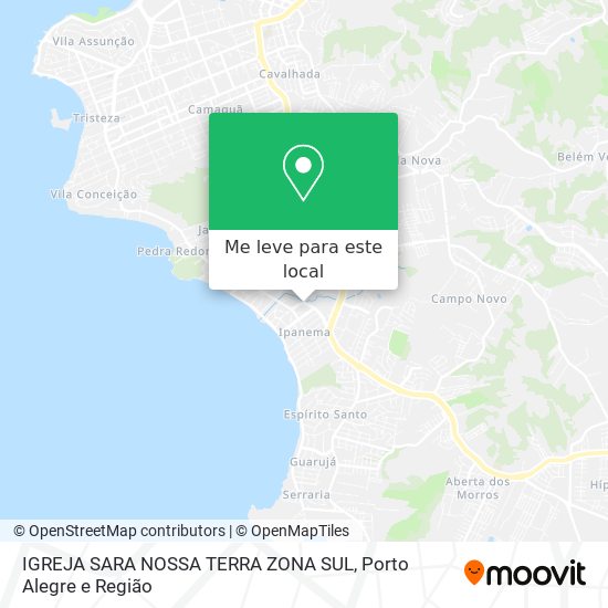 IGREJA SARA NOSSA TERRA ZONA SUL mapa