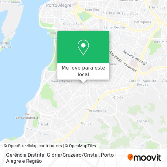 Gerência Distrital Glória / Cruzeiro / Cristal mapa