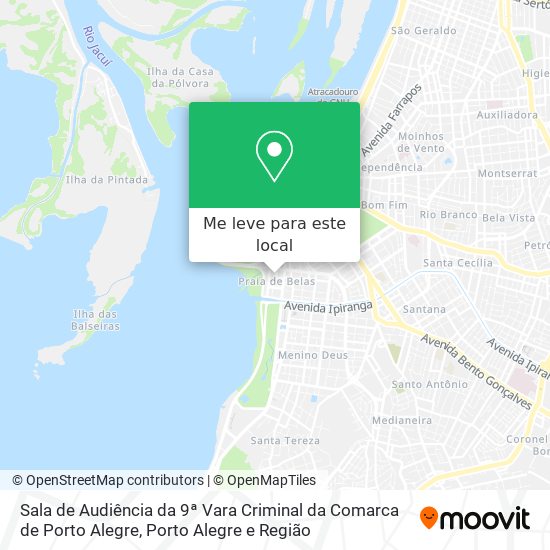 Sala de Audiência da 9ª Vara Criminal da Comarca de Porto Alegre mapa