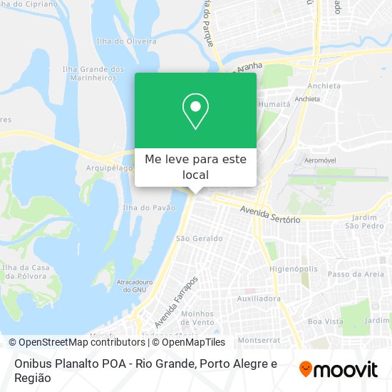 Onibus Planalto POA - Rio Grande mapa