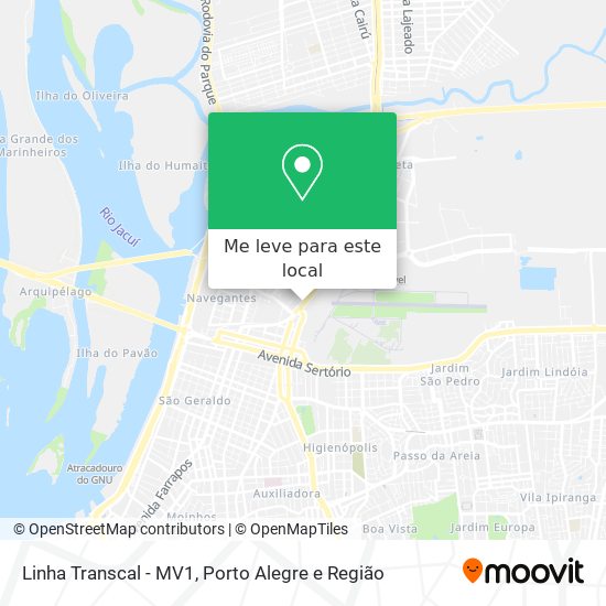 Linha Transcal - MV1 mapa