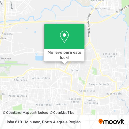 Linha 610 - Minuano mapa