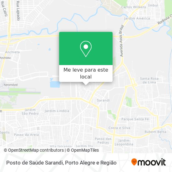 Posto de Saúde Sarandi mapa