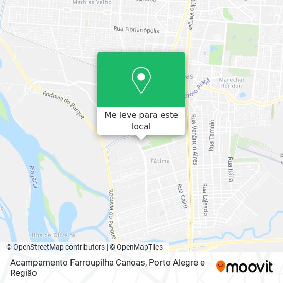 Acampamento Farroupilha Canoas mapa