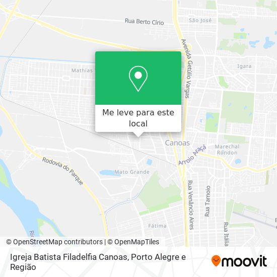 Igreja Batista Filadelfia Canoas mapa