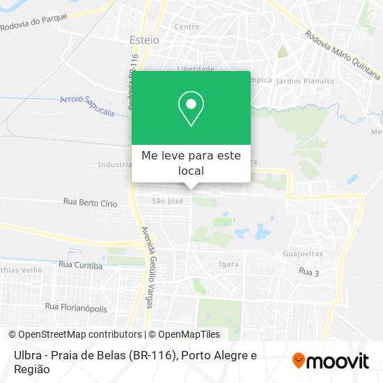 Ulbra - Praia de Belas (BR-116) mapa