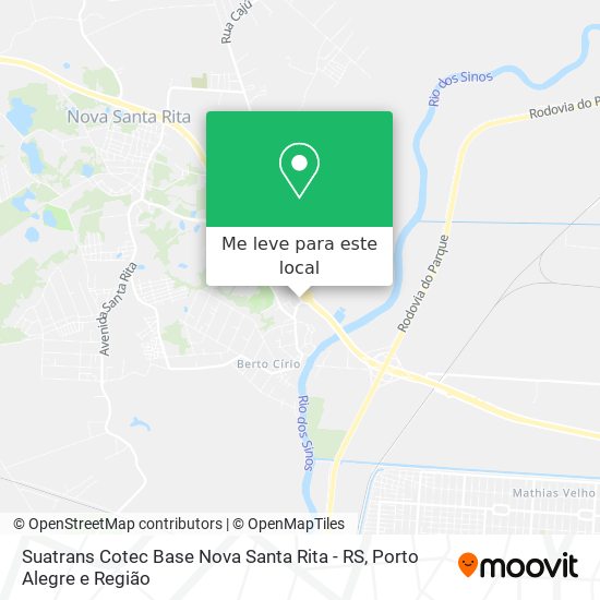 Suatrans Cotec Base Nova Santa Rita - RS mapa