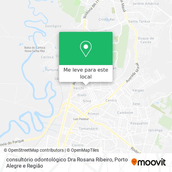consultório odontológico Dra Rosana Ribeiro mapa