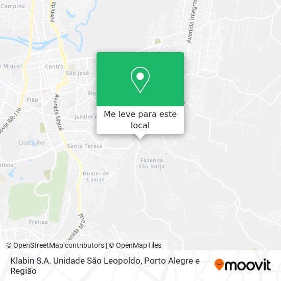 Klabin S.A. Unidade São Leopoldo mapa