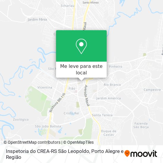 Inspetoria do CREA-RS São Leopoldo mapa