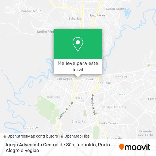 Igreja Adventista Central de São Leopoldo mapa