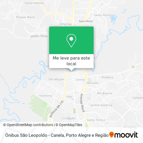 Ônibus São Leopoldo - Canela mapa