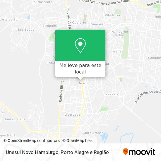Unesul Novo Hamburgo mapa