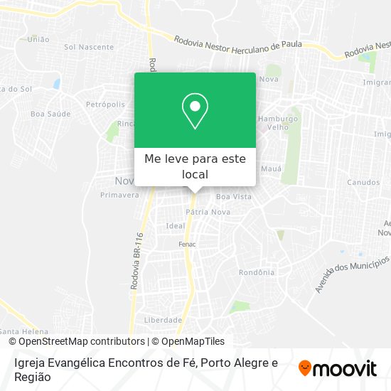 Igreja Evangélica Encontros de Fé mapa