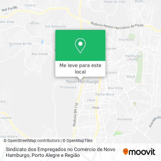 Sindicato dos Empregados no Comércio de Novo Hamburgo mapa