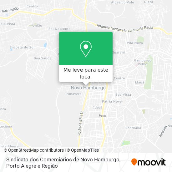 Sindicato dos Comerciários de Novo Hamburgo mapa